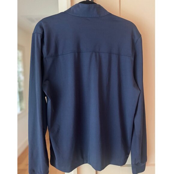 Tourney Golf 1/4 Zip Pullover ⛳️ Navy Blue M Gold Crest | Performance Stretch - Picture 7 of 10